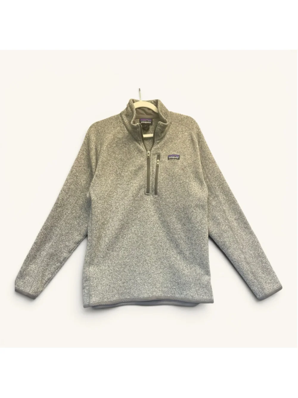Patagonia Better Sweater 1/4 Zip Fleece Pullover Mens L Gray Knit Jacket